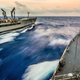 Illustration for article titled USS iFitzgerald /iRaces Through The Water During Underway Replenishment